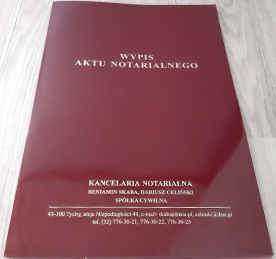 Wypis aktu notarialnego Wypis aktu notarialnego